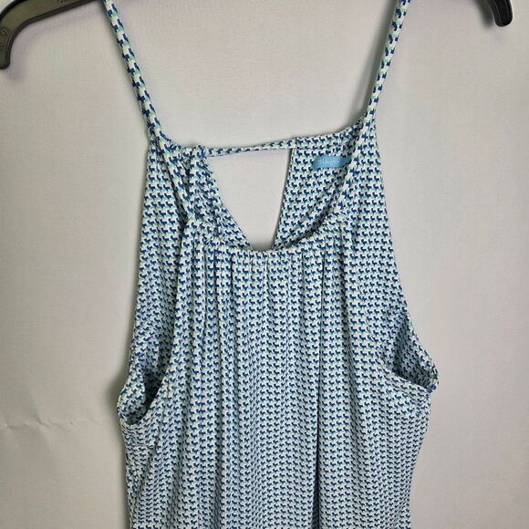 J. McLaughlin Maria Catalina Cloth Blue White Halter Dress Size Medium - Picture 4 of 8